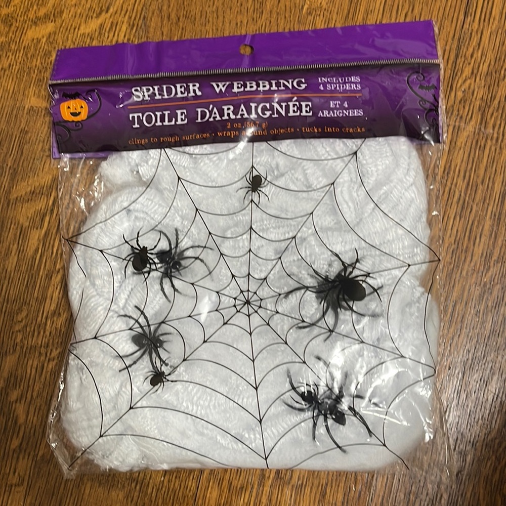 fake spider web halloween decoration